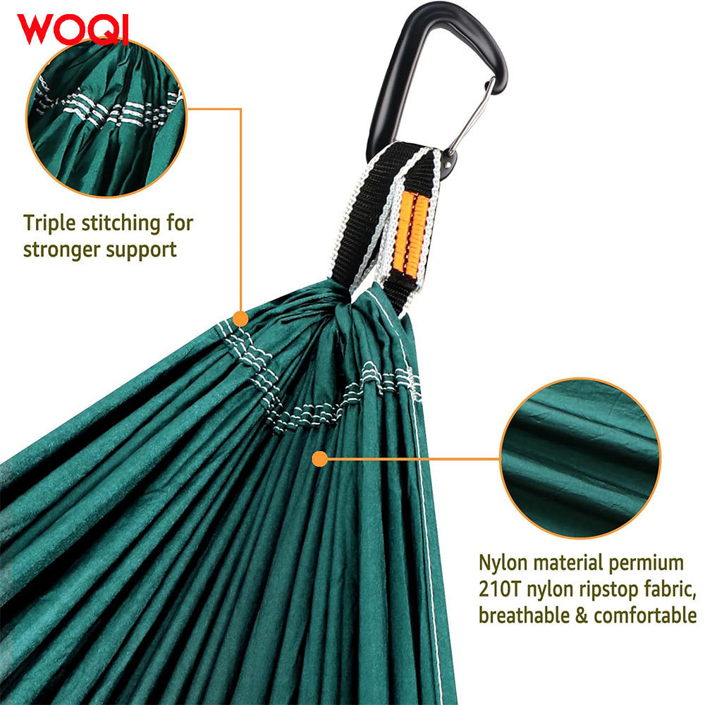 WOQI Hot selling Outdoor Portable Nylon Camping Parachute Hammock Tree Belt Hammock