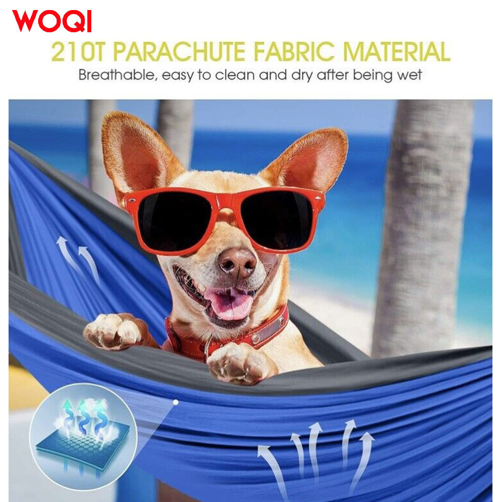 WOQI Outdoor Backpack Survival Travel Single and Double Parachute Polyester Camping Hammock