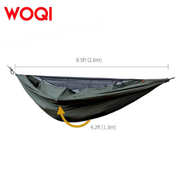 WOQI Fashion Single and Two Camping Portable Parachute Lightweight Hammock with Tree Back