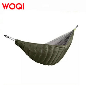 WOQI single person portable inflatable nylon anti rollover warmth adult hammock sleeping bag outdoor camping and hiking trip