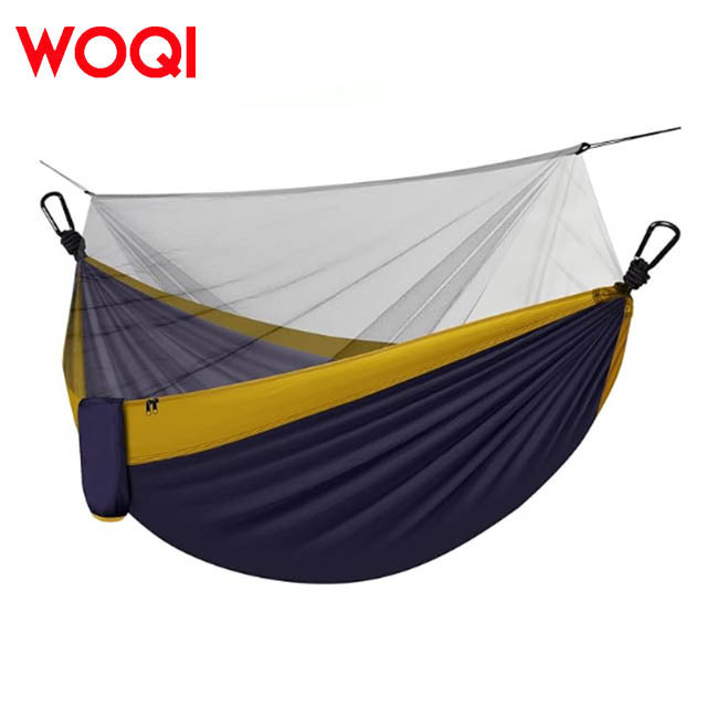 WOQI Outdoor Leisure 210T Parachute Nylon Hammock Simple Pop up Mosquito Net Camping Hammock