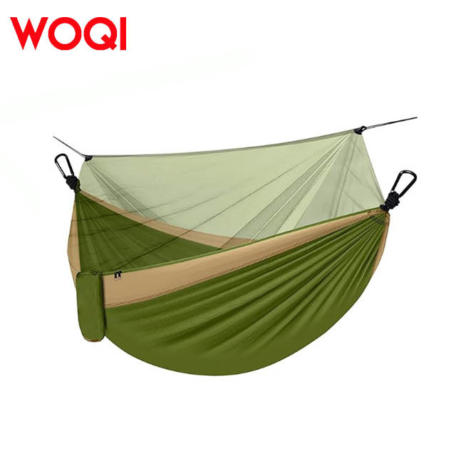 WOQI Outdoor Leisure 210T Parachute Nylon Hammock Simple Pop up Mosquito Net Camping Hammock