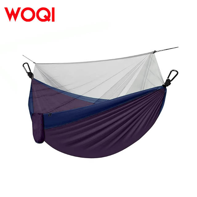 WOQI Outdoor Leisure 210T Parachute Nylon Hammock Simple Pop up Mosquito Net Camping Hammock