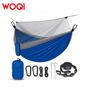 WOQI Travel Portable Lightweight Hammock with Mosquito Nets Camping Hammock with Tree Straps