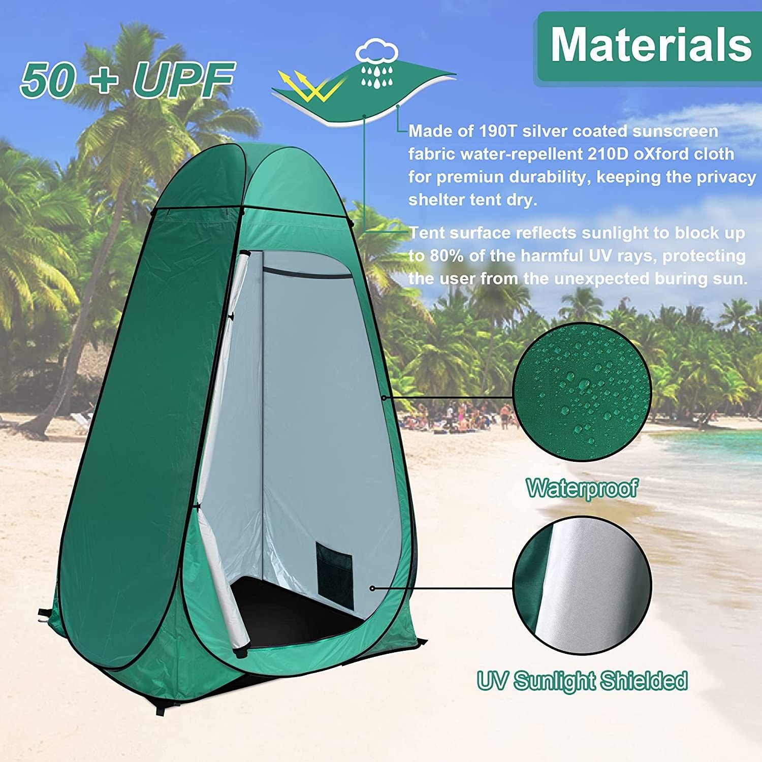 WOQI Pop Up Shower Changing Toilet Tent Portable Camping Privacy Shelters Room