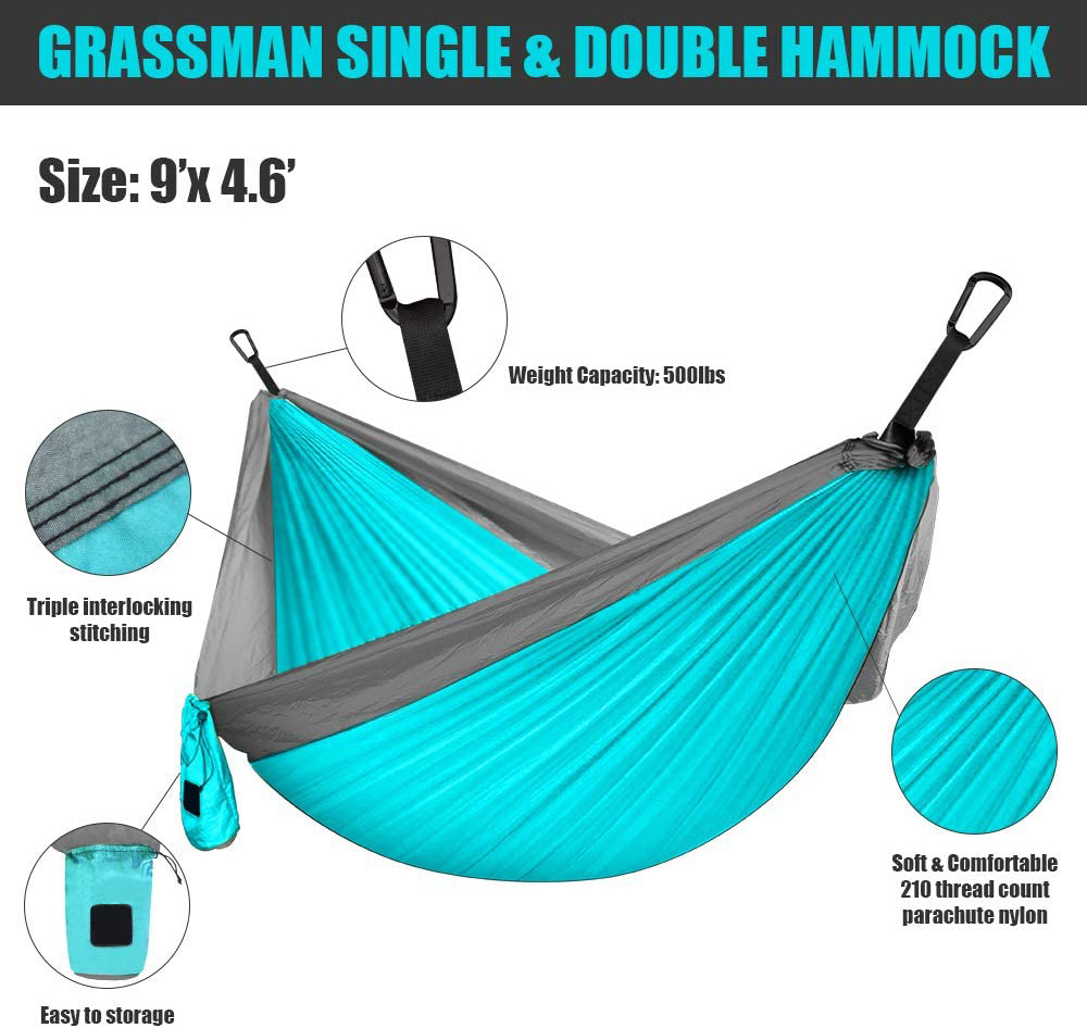 WOQI Portable Family Camping tent Hammock Hiking Ultralight Single Double Lightweight Nylon Outdoor Hammock sunshade Tent