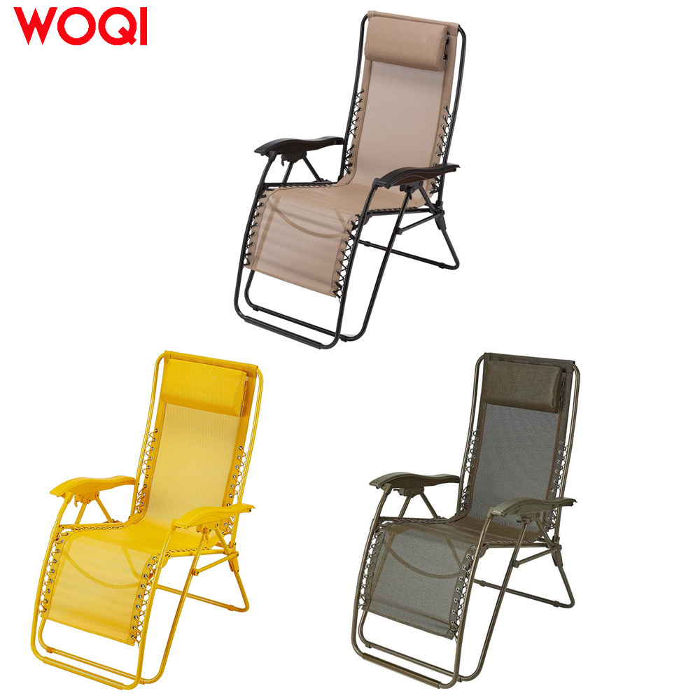 WOQI bench rattan garden folding zero gravity camping lounge chair