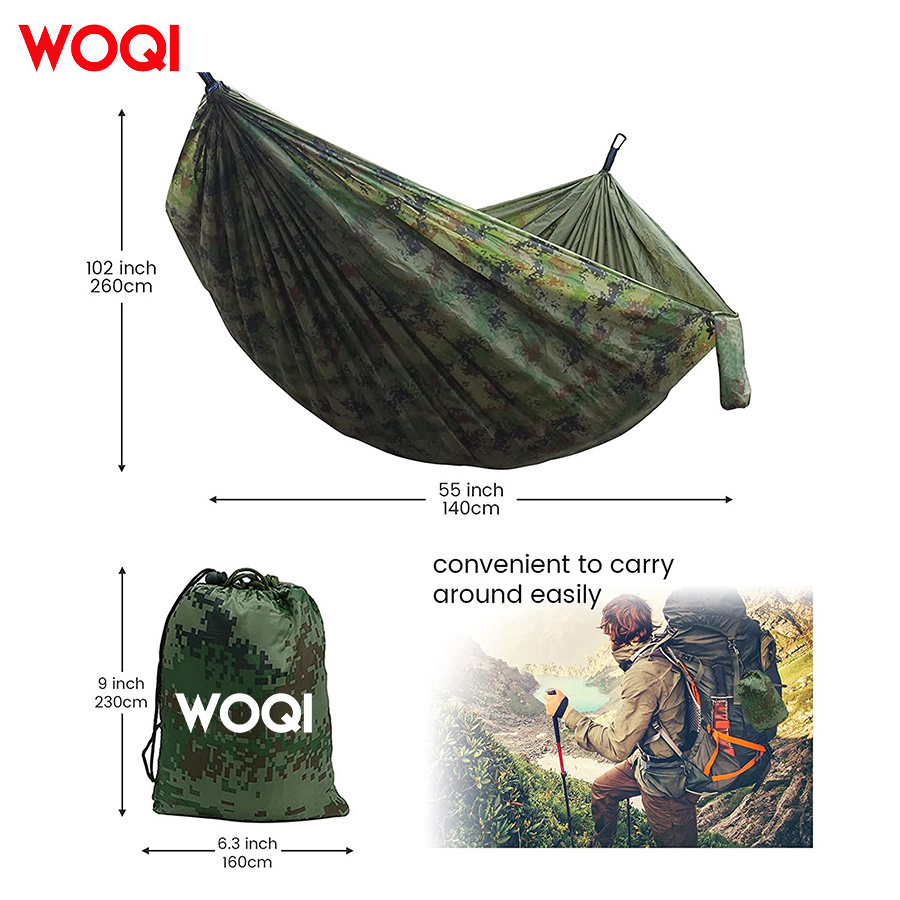 WOQI hammock camping with rain fly tar and mesh, portable camping double decker hammock 100% waterproof