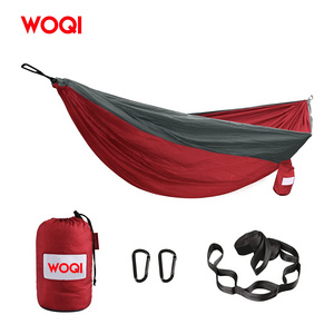 WOQI Double Camping Hammock for 2 People with Tree Straps, Lightweight Portable Nylon Parachute Hammock for Hiking Traveling