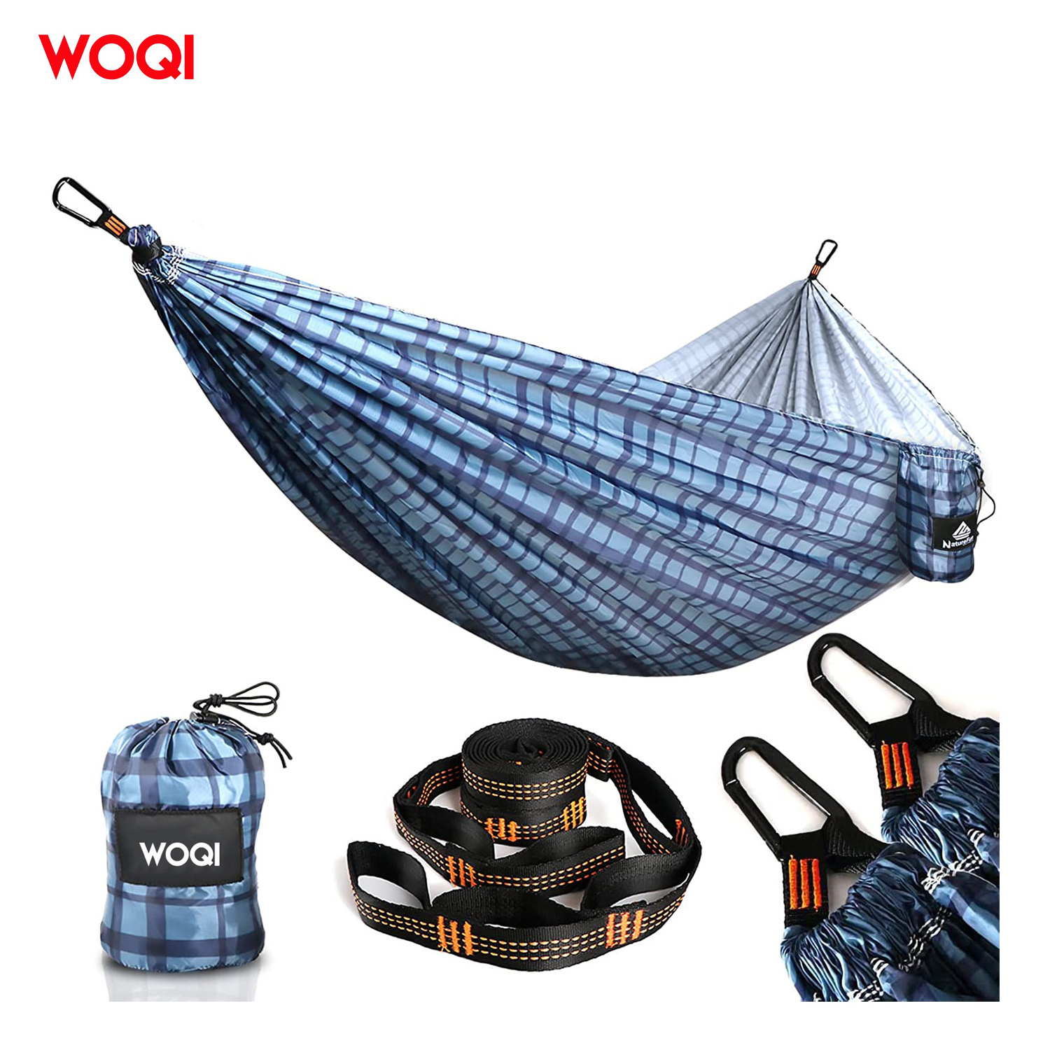 WOQI Wholesale Price Nylon Portable Outdoor Hiking and Camping hammock hanging