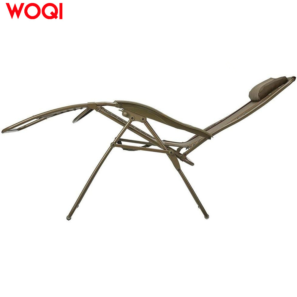 WOQI bench rattan garden folding zero gravity camping lounge chair