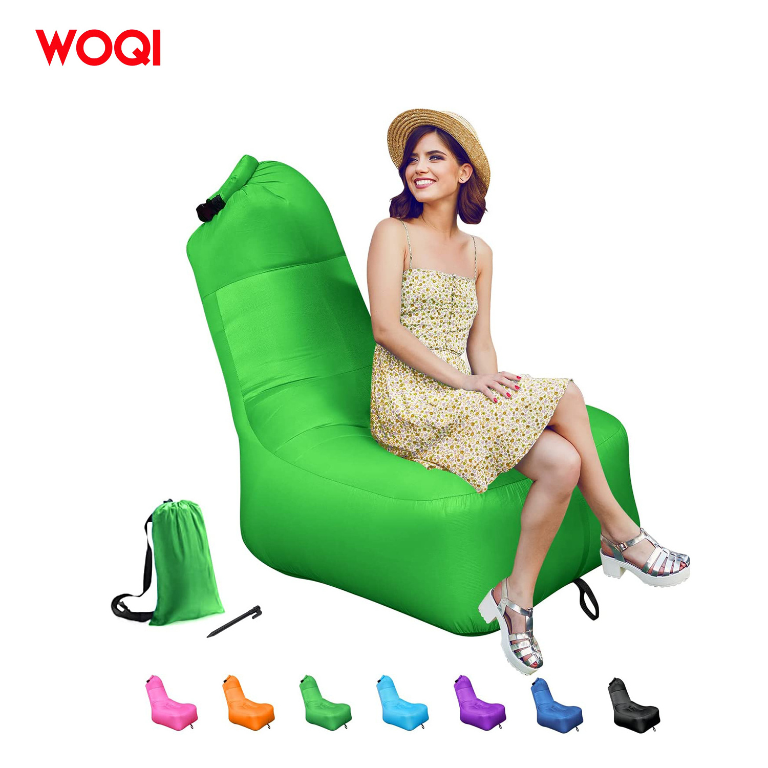 WOQI Wholesale WaterProof Indoor Outdoor Camping Furniture inflatable air couch Air Chair