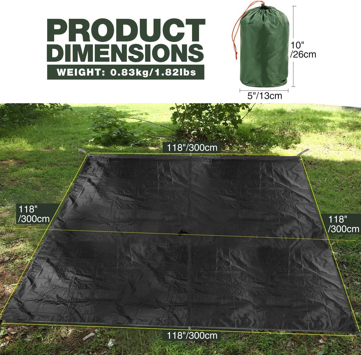 WOQI Hammock Rain Fly Waterproof and Lightweight Tent Tarp for Camping Backpacking Hiking