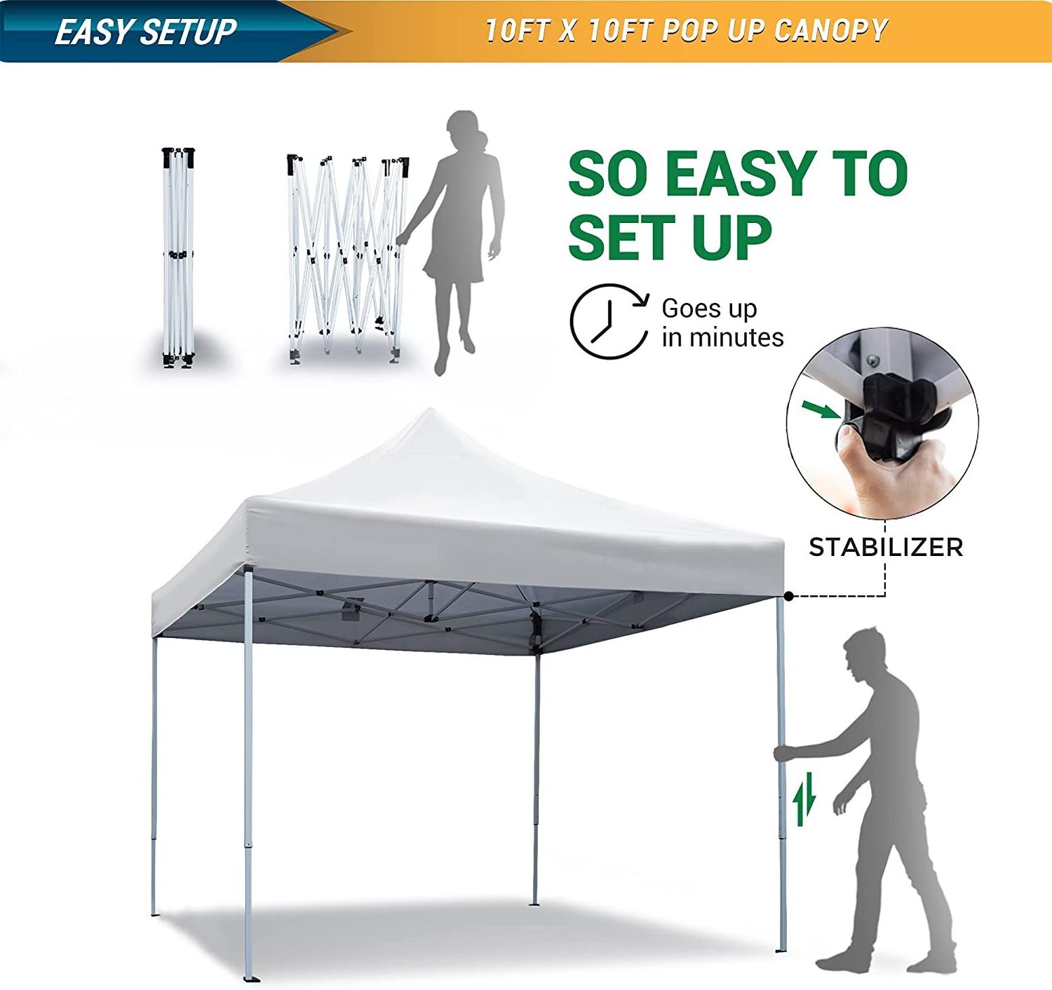 WOQI Commercial Heavy Duty Pop Up Canopy Trade Show Tent High Quality pop up camping tent