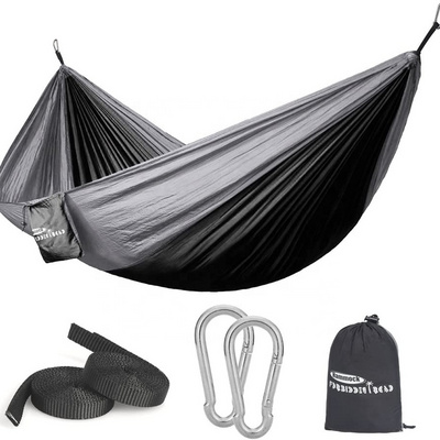 WOQI 04 Single Double Lightweight Portable Parachute Nylon Hammock With Tree Straps For Camping