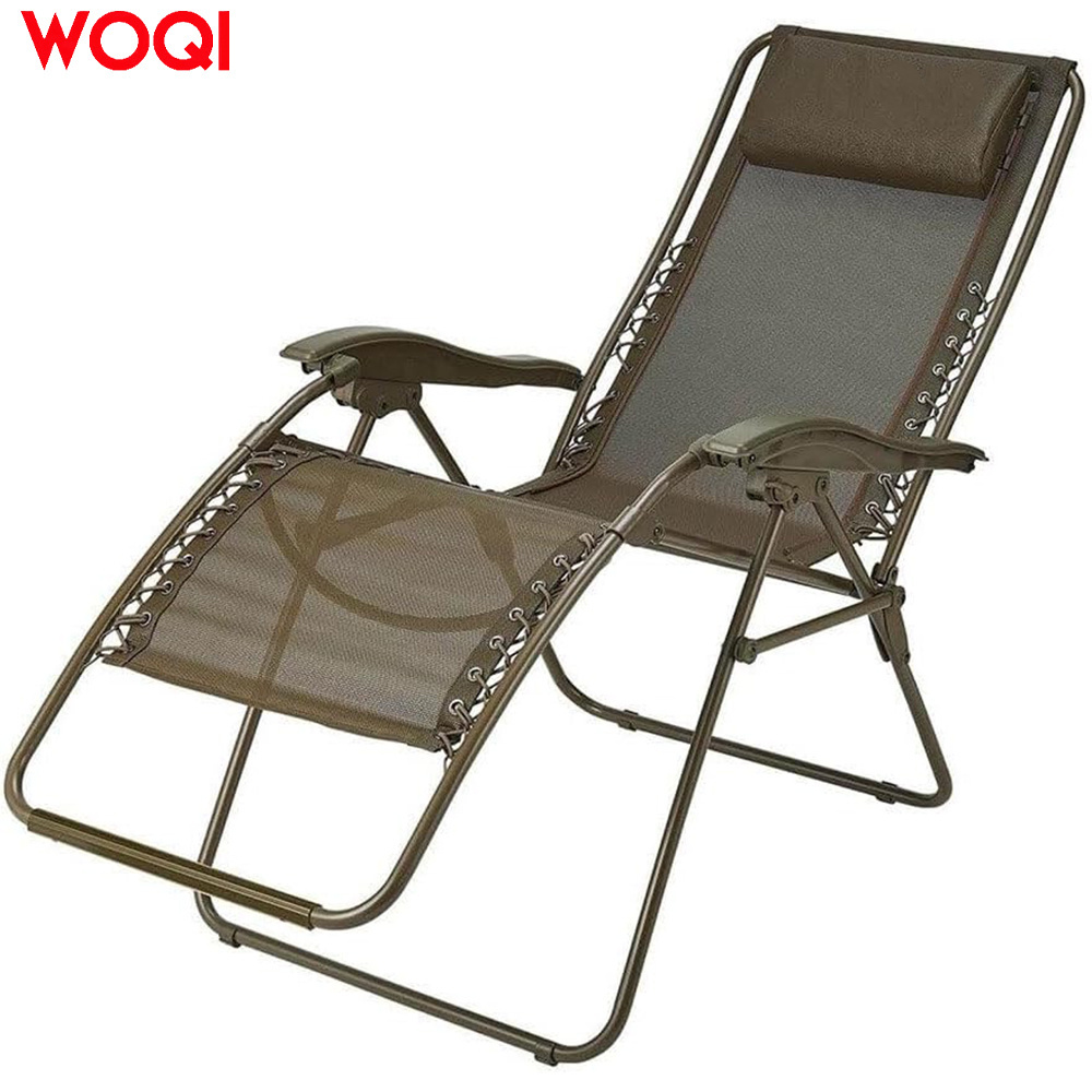 WOQI bench rattan garden folding zero gravity camping lounge chair