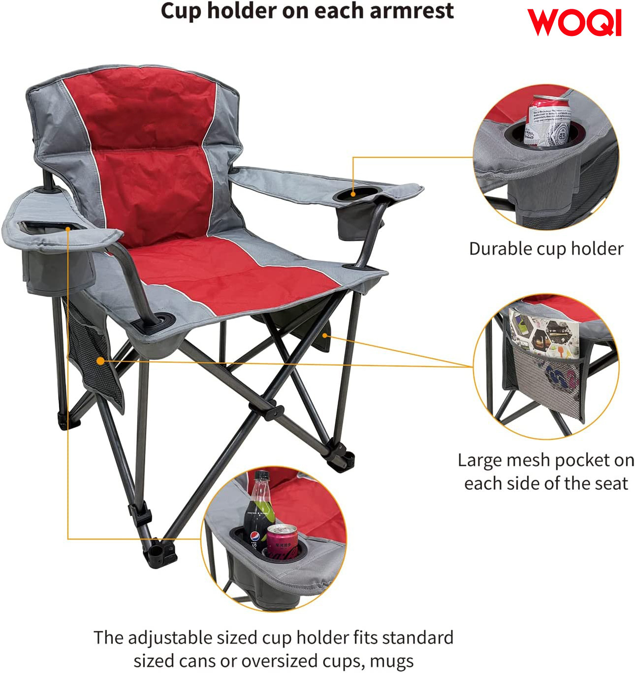 WOQI  golf retractable soccer red folding chair