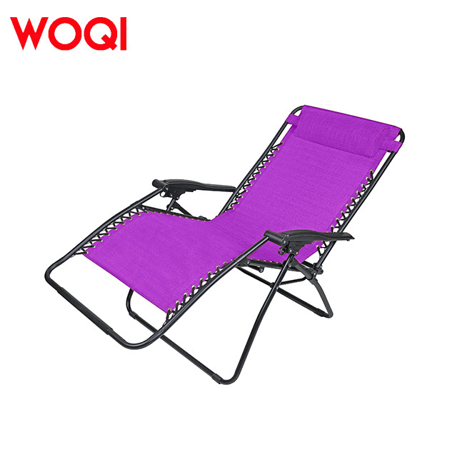 WOQI spot factory direct sales, customizable outdoor adjustable zero gravity folding lounge chair with pillow