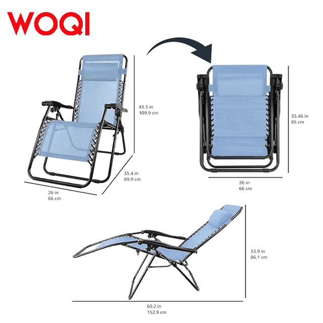 WOQI spot camping foldable leisure adjustable lounge chair zero gravity sunbathing garden lounge chair