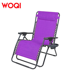 WOQI spot factory direct sales, customizable outdoor adjustable zero gravity folding lounge chair with pillow