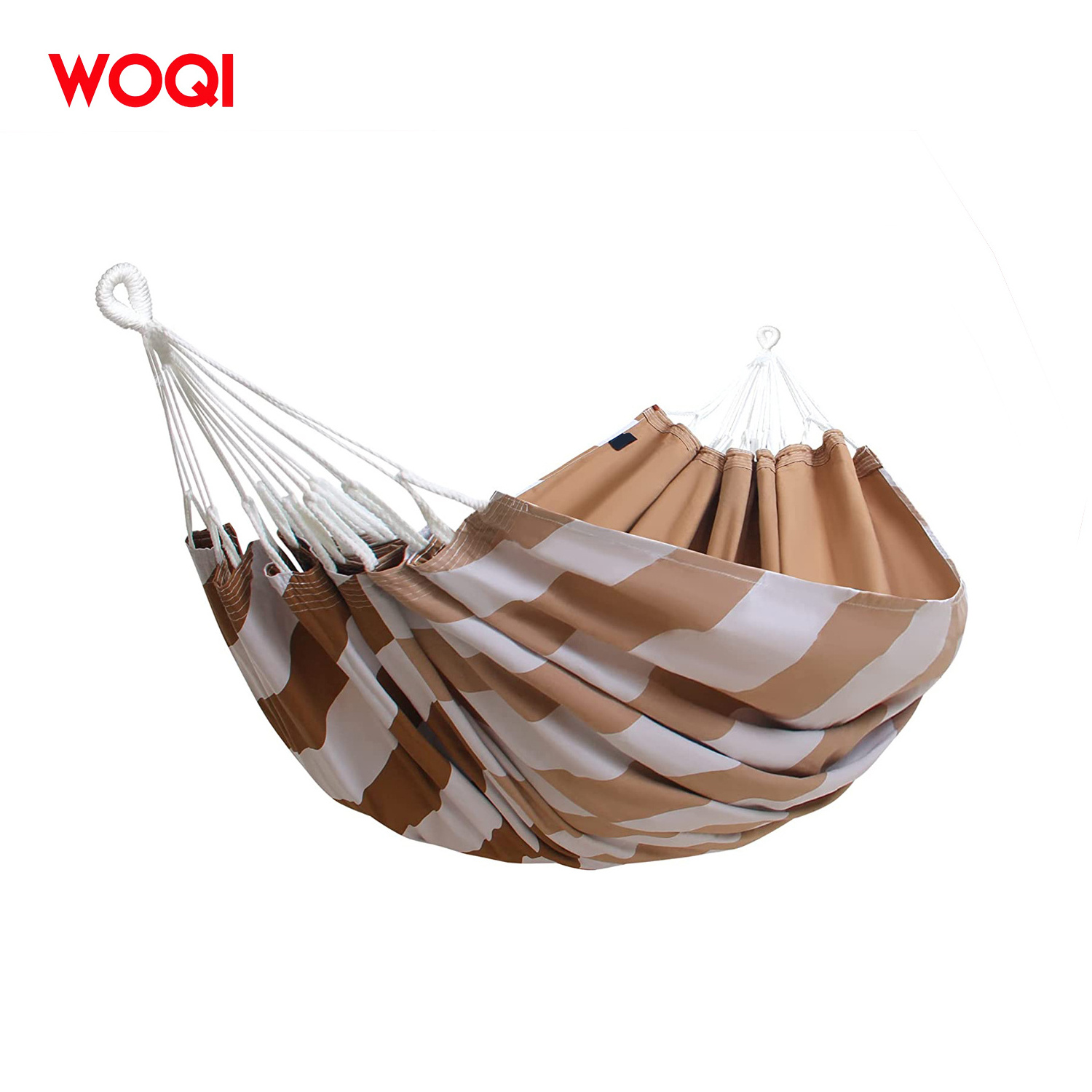 WOQI Durable Portable Indoor Cotton Hammock with Carry Bag for Bedroom Patio Backya Porch