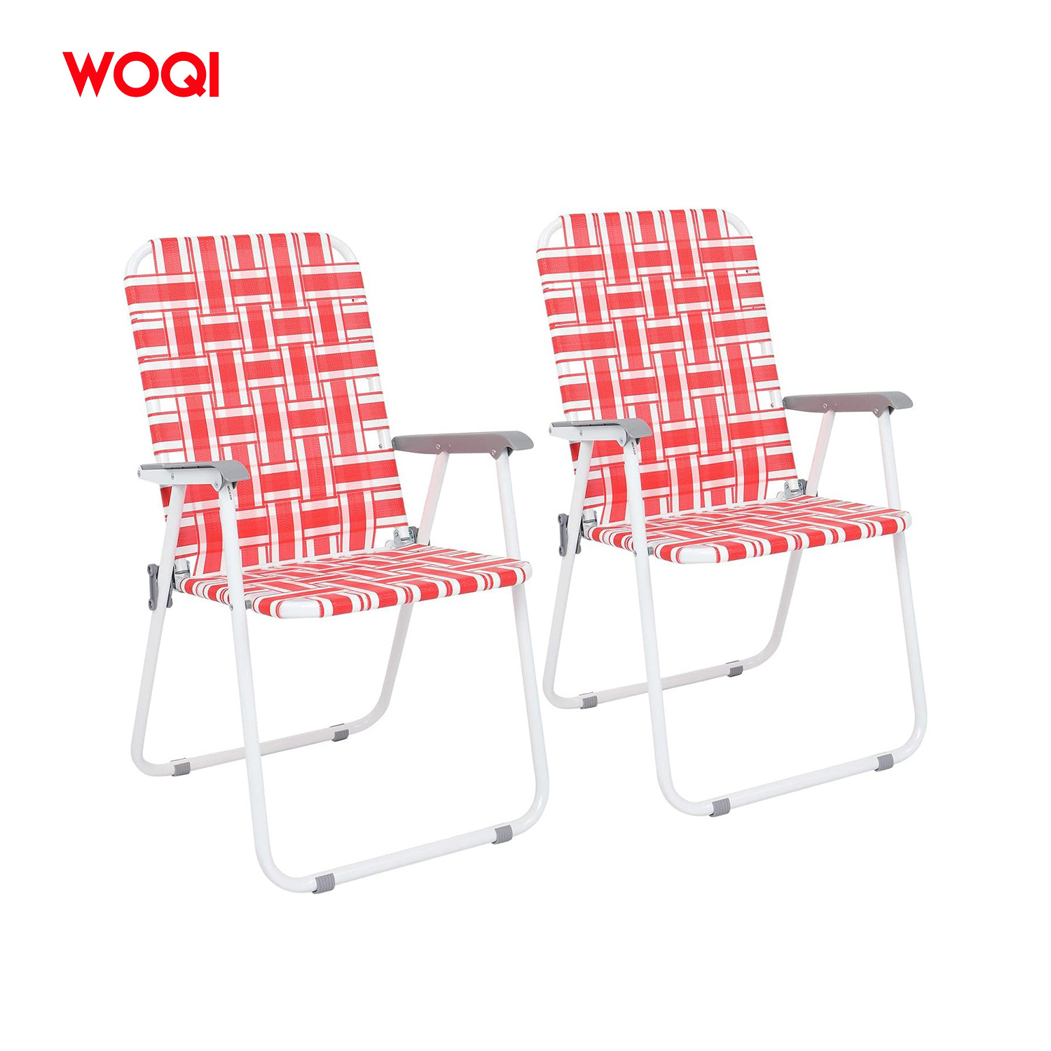 WOQI Adult Folding Lawn Chair Heavy duty High Back Beach Chair with Strap