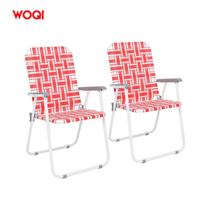 WOQI Adult Folding Lawn Chair Heavy duty High Back Beach Chair with Strap