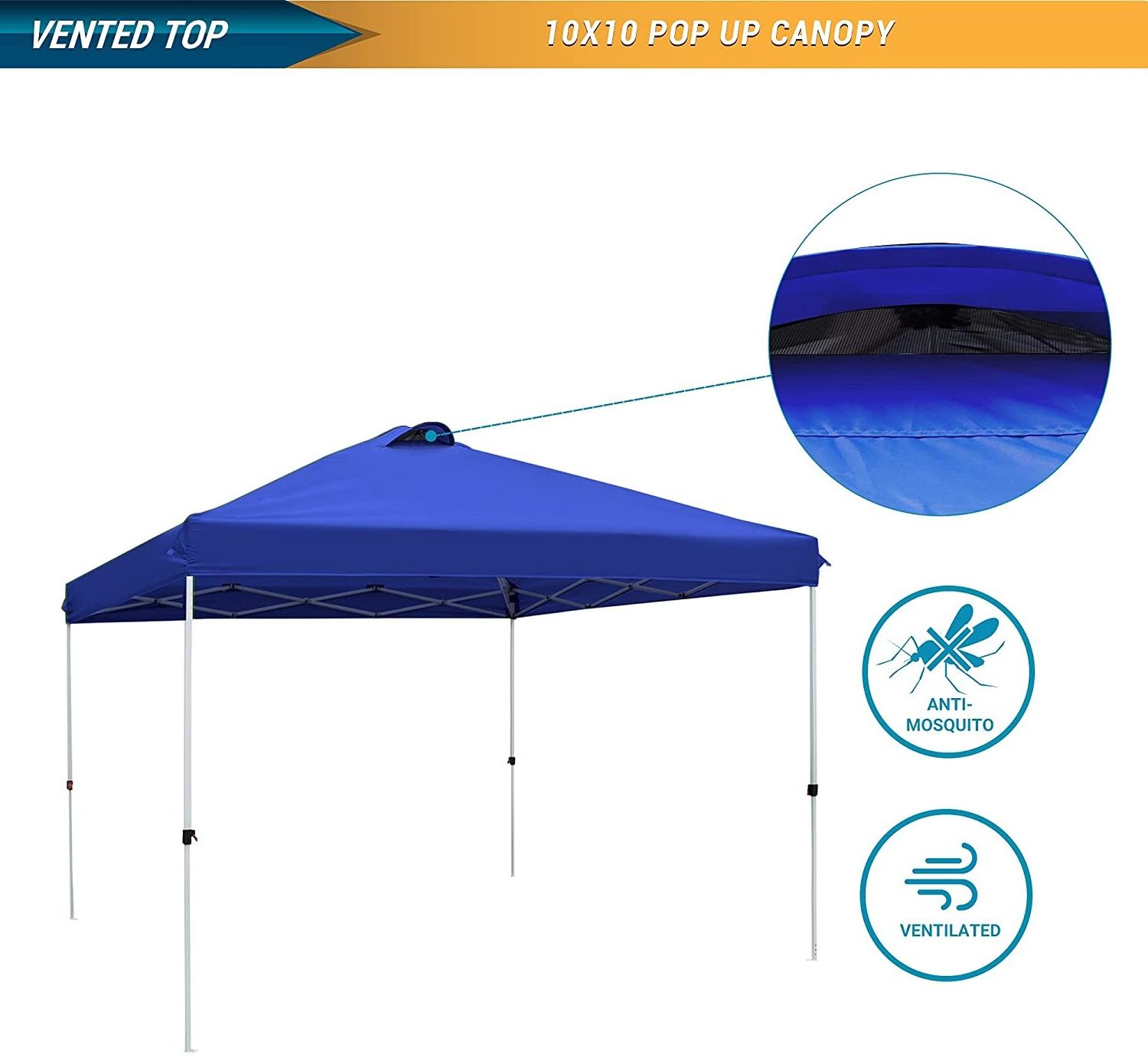 WOQI Wholesale Portable Folding Stable and Sturdy canopy tent with Adjustable Leg Heights Wheeled Carry Bag