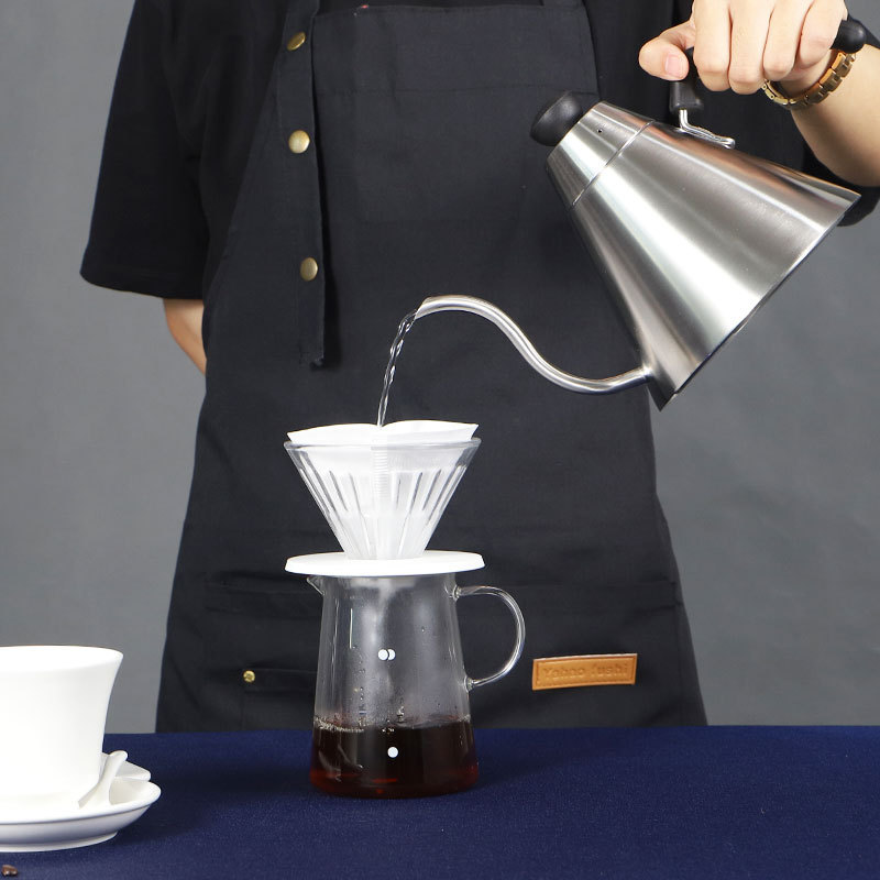 650ml stainless steel gooseneck pour over kettle drip coffee pot handheld with plastic handle