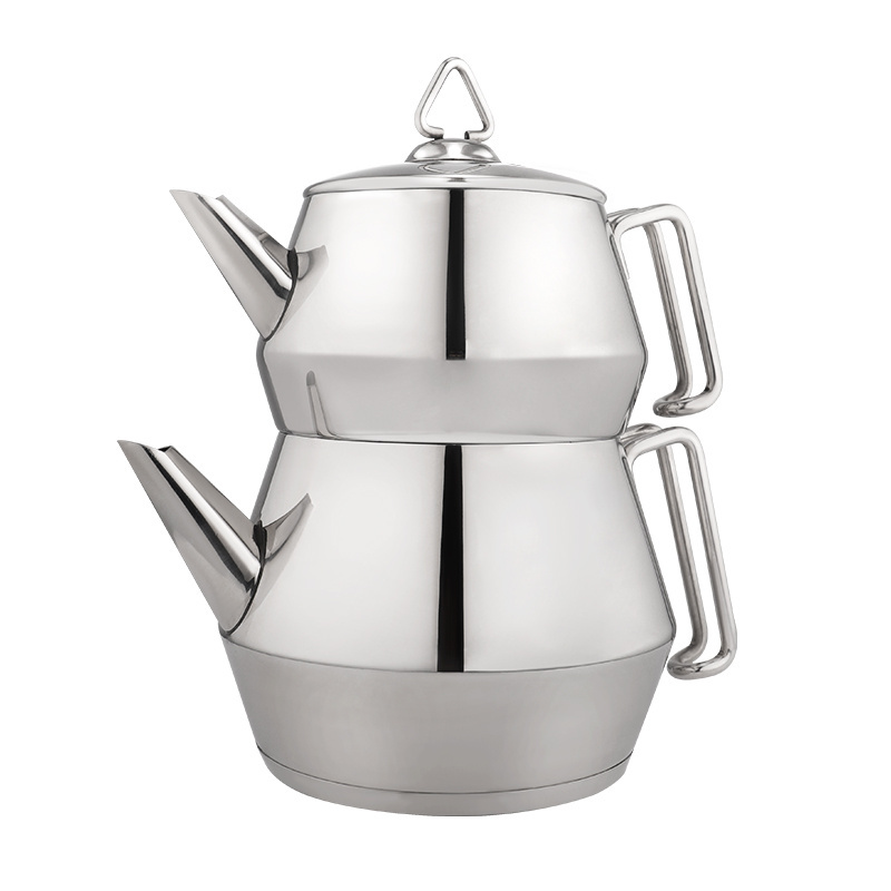 promotional list hot selling double wall pot kettle samovar stainless steel gas stove top turkish tea maker