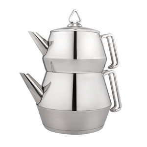 promotional list hot selling double wall pot kettle samovar stainless steel gas stove top turkish tea maker