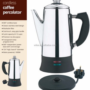 12 Cup Percolator Pot electric Coffee Maker Stainless Steel Brewer