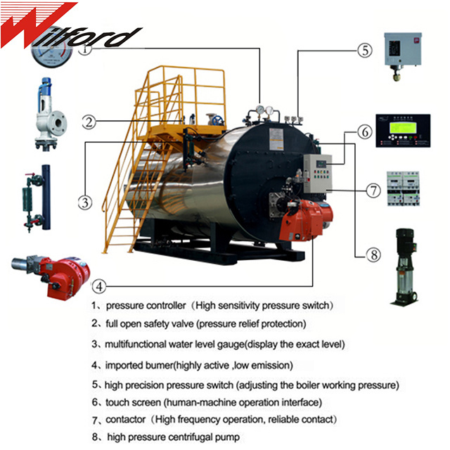 Oil Burner Boiler Horizontal Fire Tube Steam Boiler 1t 2t 3t 4t