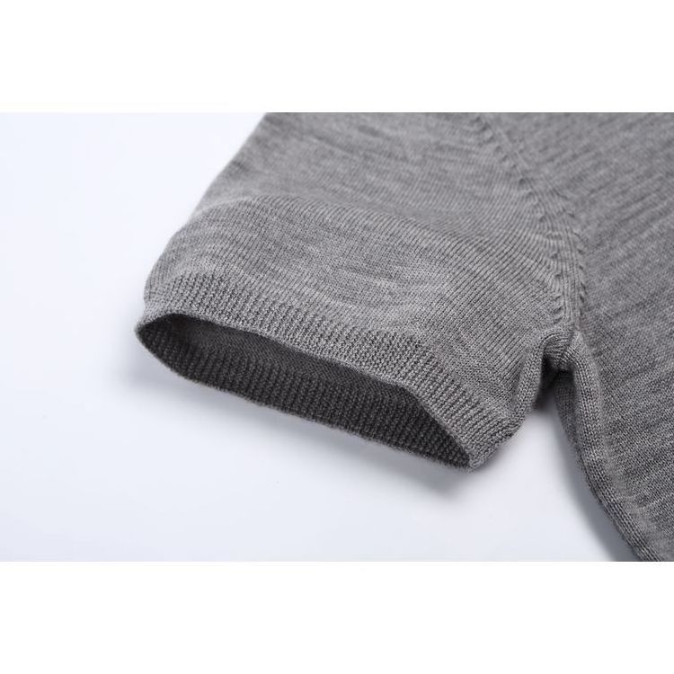 Women Crew Neck Short Sleeves Pullover Made of Extra Fine Merino Wool Knitted Sweater