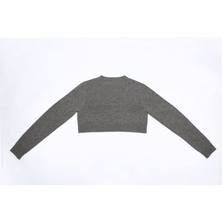 Women Loose-Fitting Long Sleeves Crew Neck Pullover Made of Wool-Cashmere