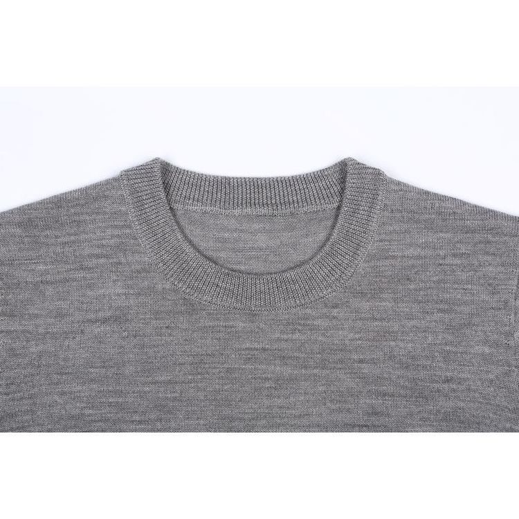 Women Crew Neck Short Sleeves Pullover Made of Extra Fine Merino Wool Knitted Sweater