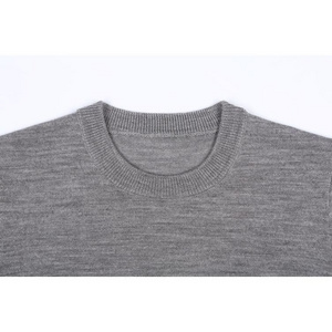 Women Crew Neck Short Sleeves Pullover Made of Extra Fine Merino Wool Knitted Sweater