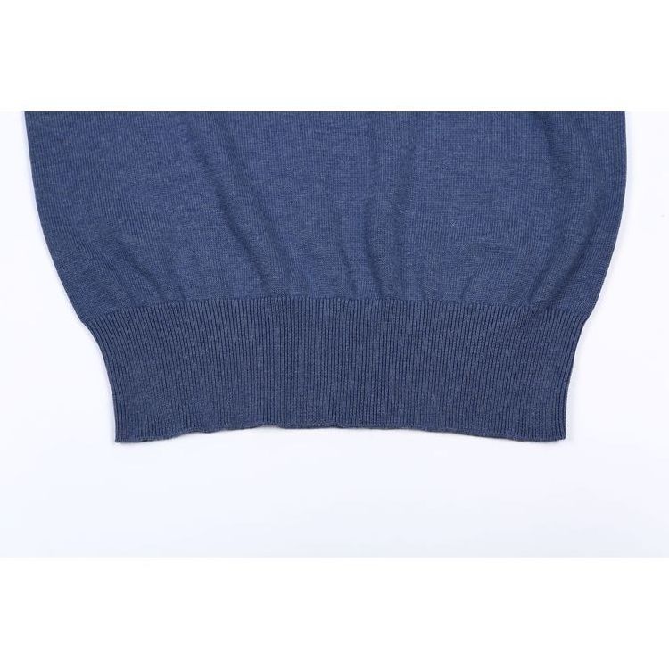 Women Regular-Fitting Short Sleeves Crew Neck Pullover Made of Cashmere like Cotton