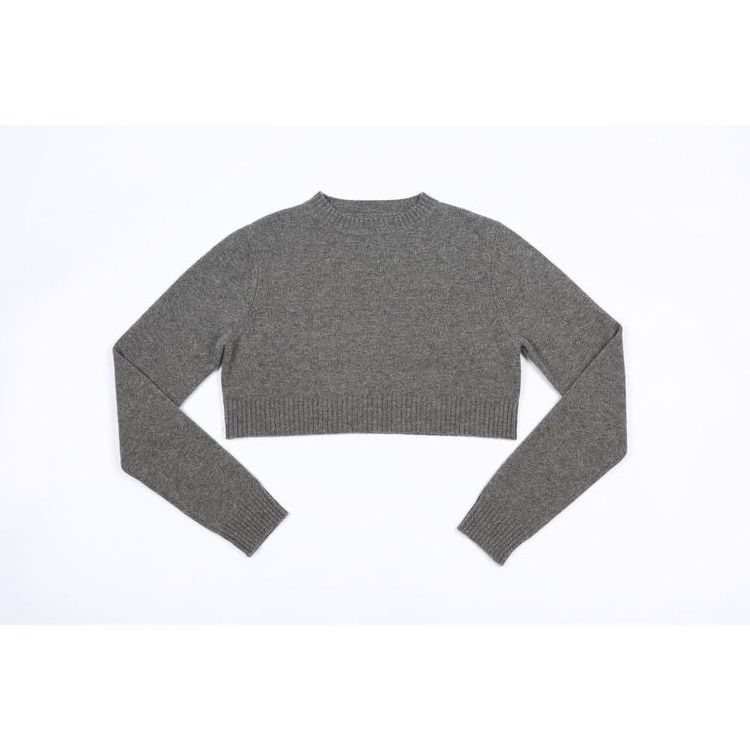 Women Loose-Fitting Long Sleeves Crew Neck Pullover Made of Wool-Cashmere