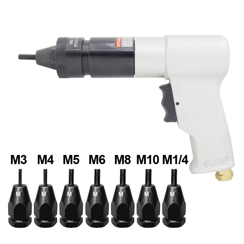 Pneumatic Tools Air Pull Set Nut Automatic Air Riveter Nut Gun Tools M3 M4 M5 M6 M8 M10 mm 1/4 Aluminum Rivet Nuts