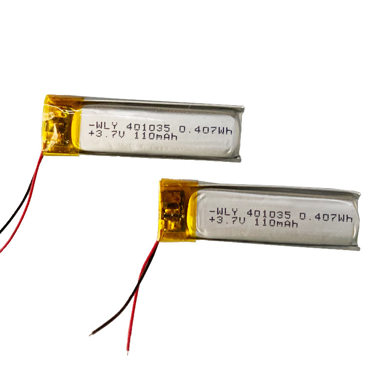 OEM ODM  Small MOQ lipo battery 3.7V 401035 041035 110mah lithium polymer battery for laser pen medical devices