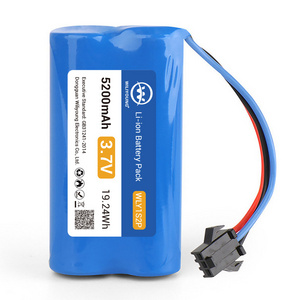 Protected 18650 1S2P Li-ion 3.7V 5200mAh 4400mAh 5Ah 4Ah Rechargeable Battery Pack with connector