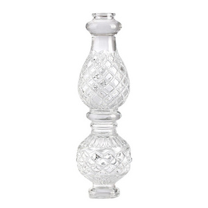 Glass Decanter Perfume Bottle Candle Holder Candle Stick Clear Glass Cologne Decanter Pineapple Shape Bottle with Stopper