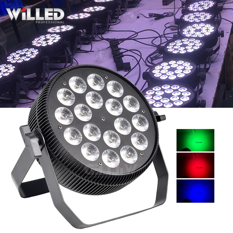 Hot new parcan stage dj disco 18x18 parcan 12x 18w Rgbwa uv night club lights event light stage Flat led par light