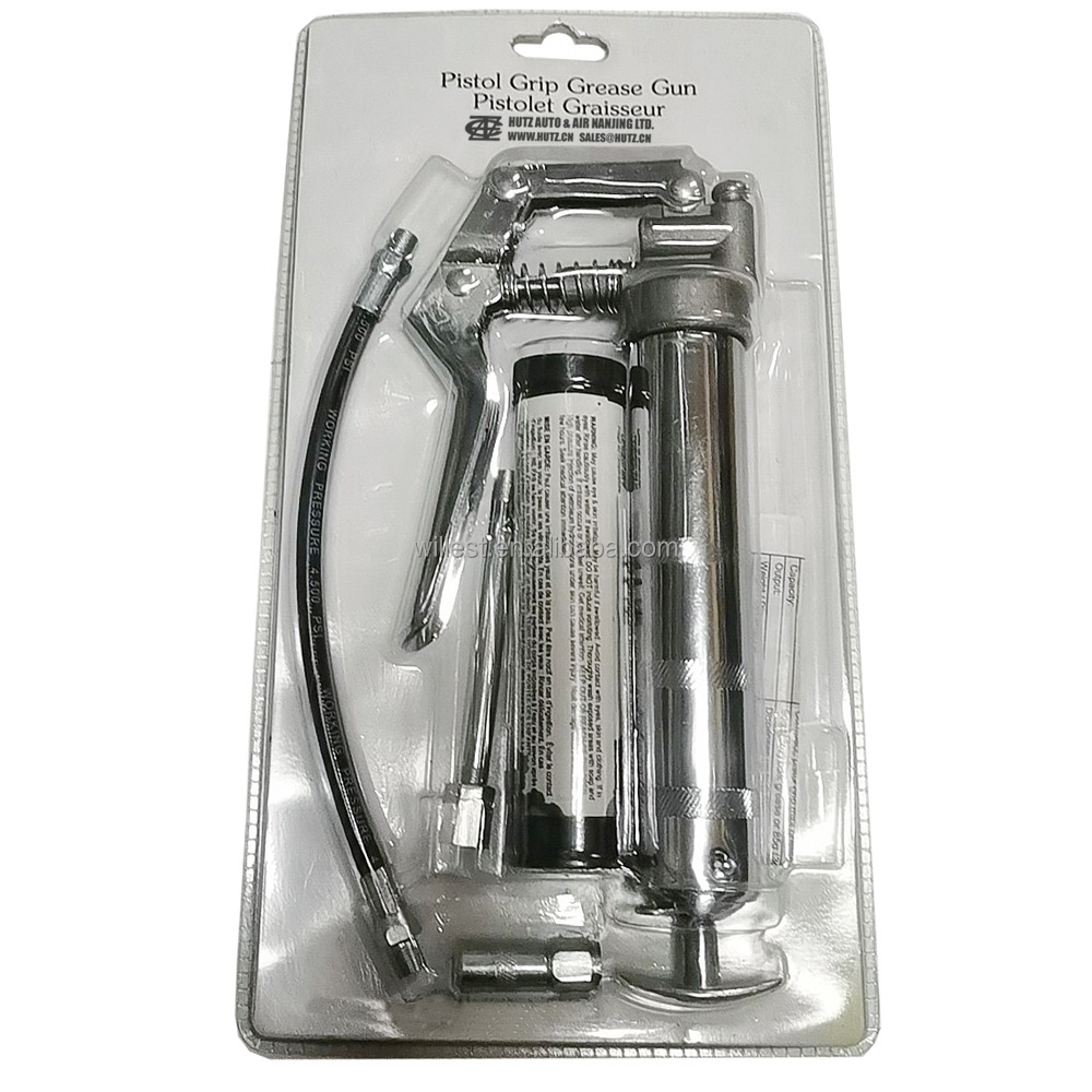 Hand grease gun set HUTZ mini pistol grip grease gun kit with 3 oz bag GG120PF03CK2 push type grease pump