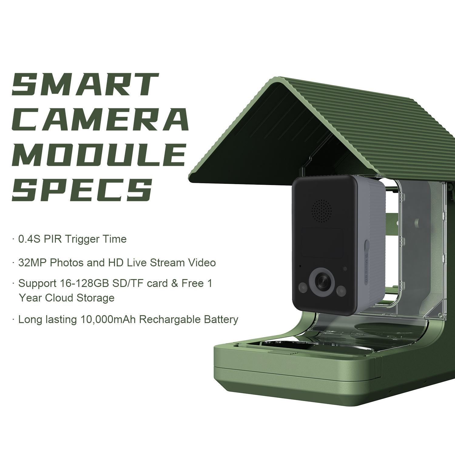 2023 New outdoor 4K 32MP live stream smart AI identify bird feeder with camera