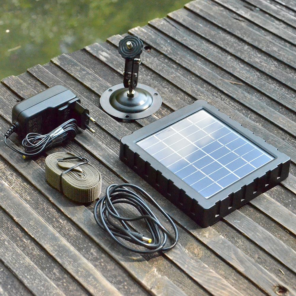 All-in one high conversion rate hunting trail outdoor camera solar panel and mobile solar charger power bank