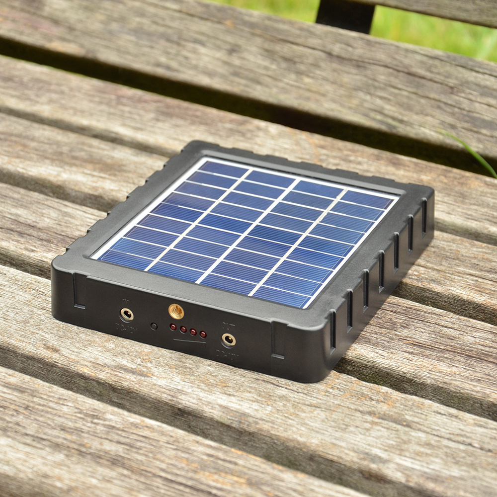 All-in one high conversion rate hunting trail outdoor camera solar panel and mobile solar charger power bank