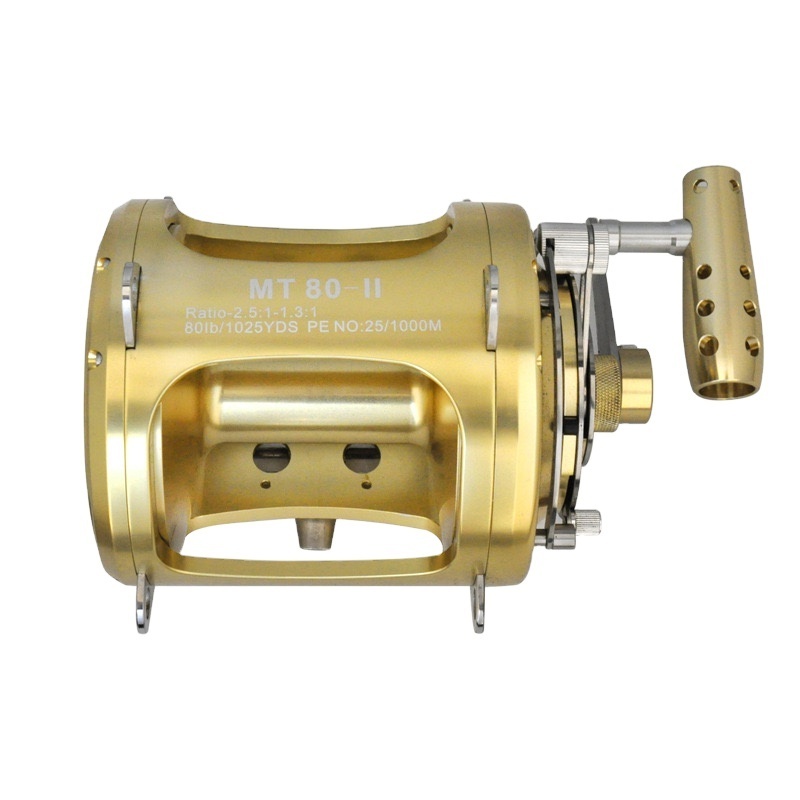 TG 80w Full Metal Big Game Fishing Reel Ocean Saltwater Deep Sea 2 Speed Tuna Reels Pesca Boat Trolling Reel