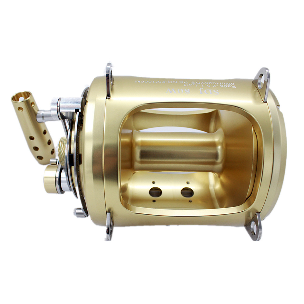 TG 80w Full Metal Big Game Fishing Reel Ocean Saltwater Deep Sea 2 Speed Tuna Reels Pesca Boat Trolling Reel